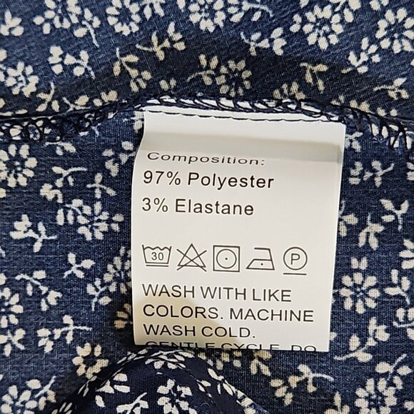 Pretty Garden Wrap Maxi Dress Cottagecore Size XL Navy Mini Floral Ruffle Boho - Picture 10 of 12